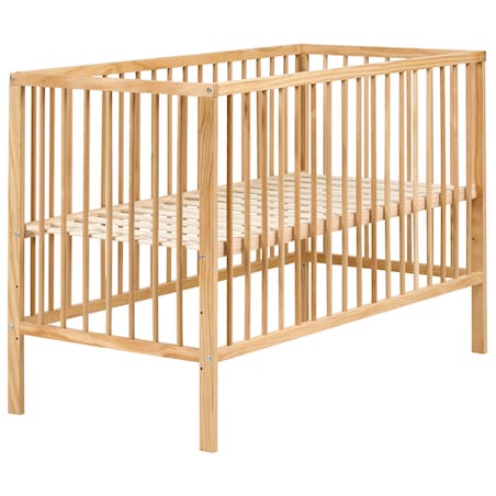Łóżeczko dziecięce Drewno sosnowe BELENGER 60 x 120 cm Jasnobrązowy