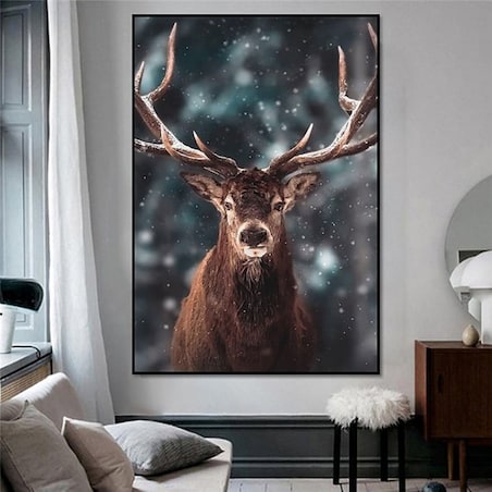 Poster Story, Plakat, Obraz - Jeleń Zimową Porą, wymiary 42 x 60 cm