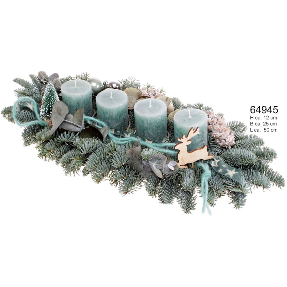 Świąteczna dekoracja stołowa z jodły Nobilis – smaragd Rustic Dł. 60–80 cm