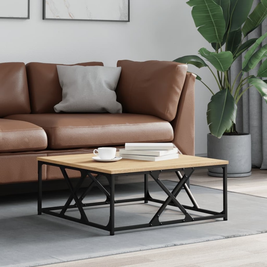vidaXL Stolik kawowy, dąb sonoma, 70x70x30 cm, materiał drewnopochodny