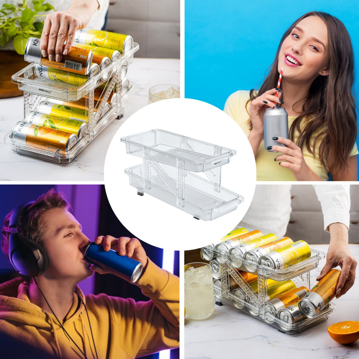 Organizer do przechowywania puszek 2-poziomowy na puszki KINGHOFF