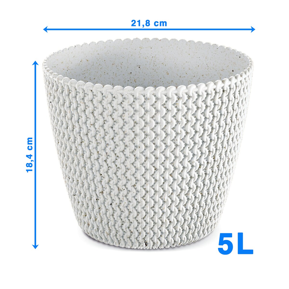 Doniczka Osłonka Domowa 21,8 Cm Na Stół Parapet Do Domu Biała