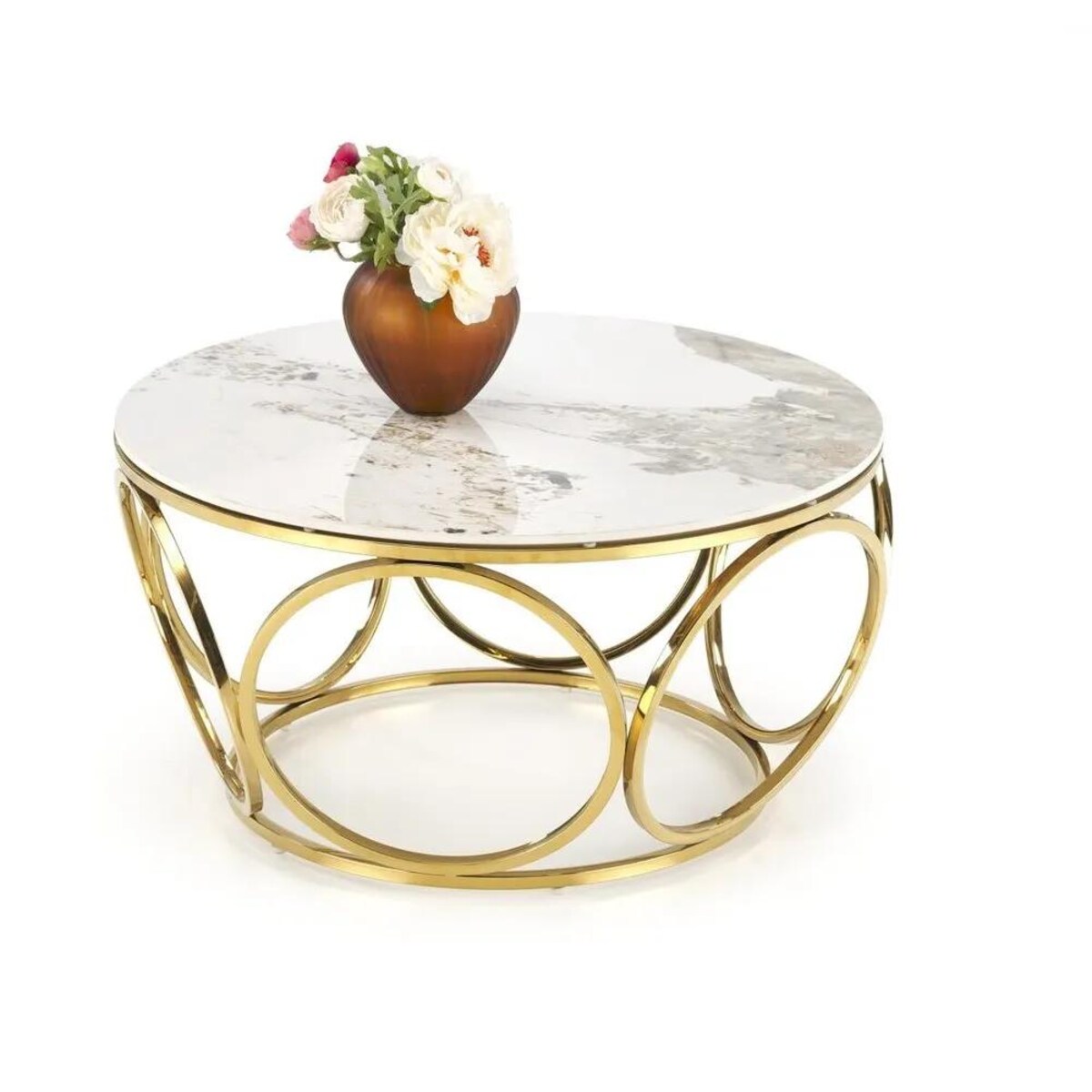 Ława VENUS 2 biały marmur/złota