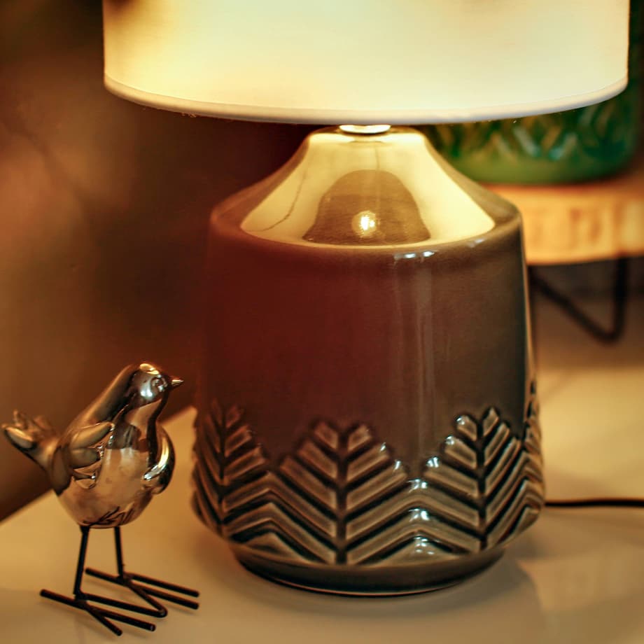 KONSIMO HYSSO Lampa stołowa ozdobna 2szt. kolor szary