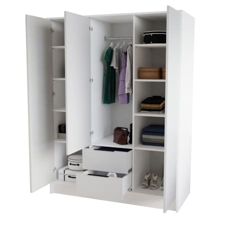 Szafa NIKOLA 150 z regulowanymi półkami do przedpokoju, biura -czarna