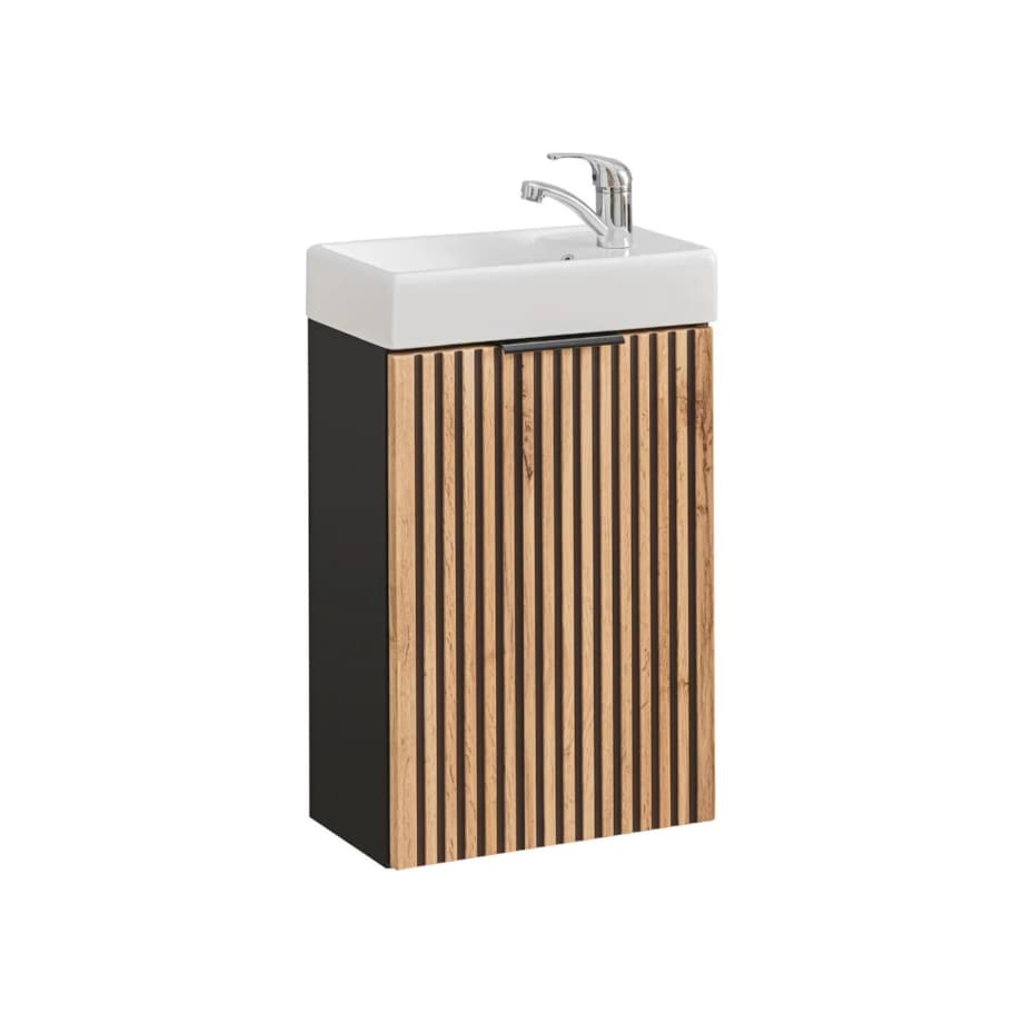 Szafka pod umywalkę XILO BLACK WOTAN 82 40cm czarna/dąb