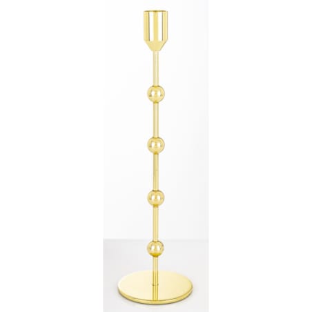 Świecznik metalowy złoty 29x8 x8 cm SOTILLE z 4 kulkami