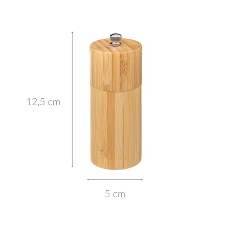 Młynek do pieprzu ręczny, z drewna bambusowego, Ø 5 cm