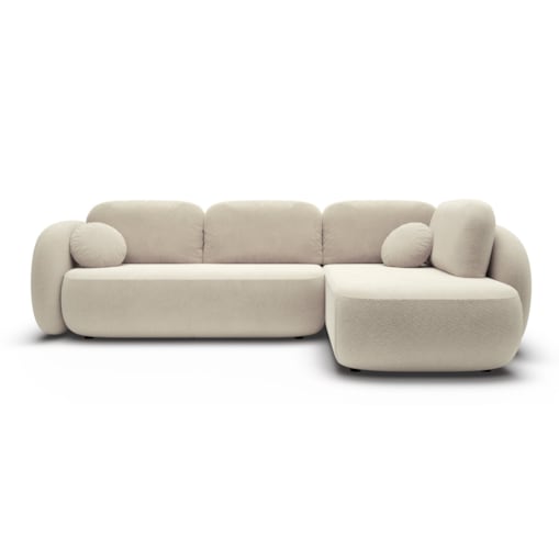 Nowoczesny Narożnik rozkładany OLIVIO II, prawy, beżowy