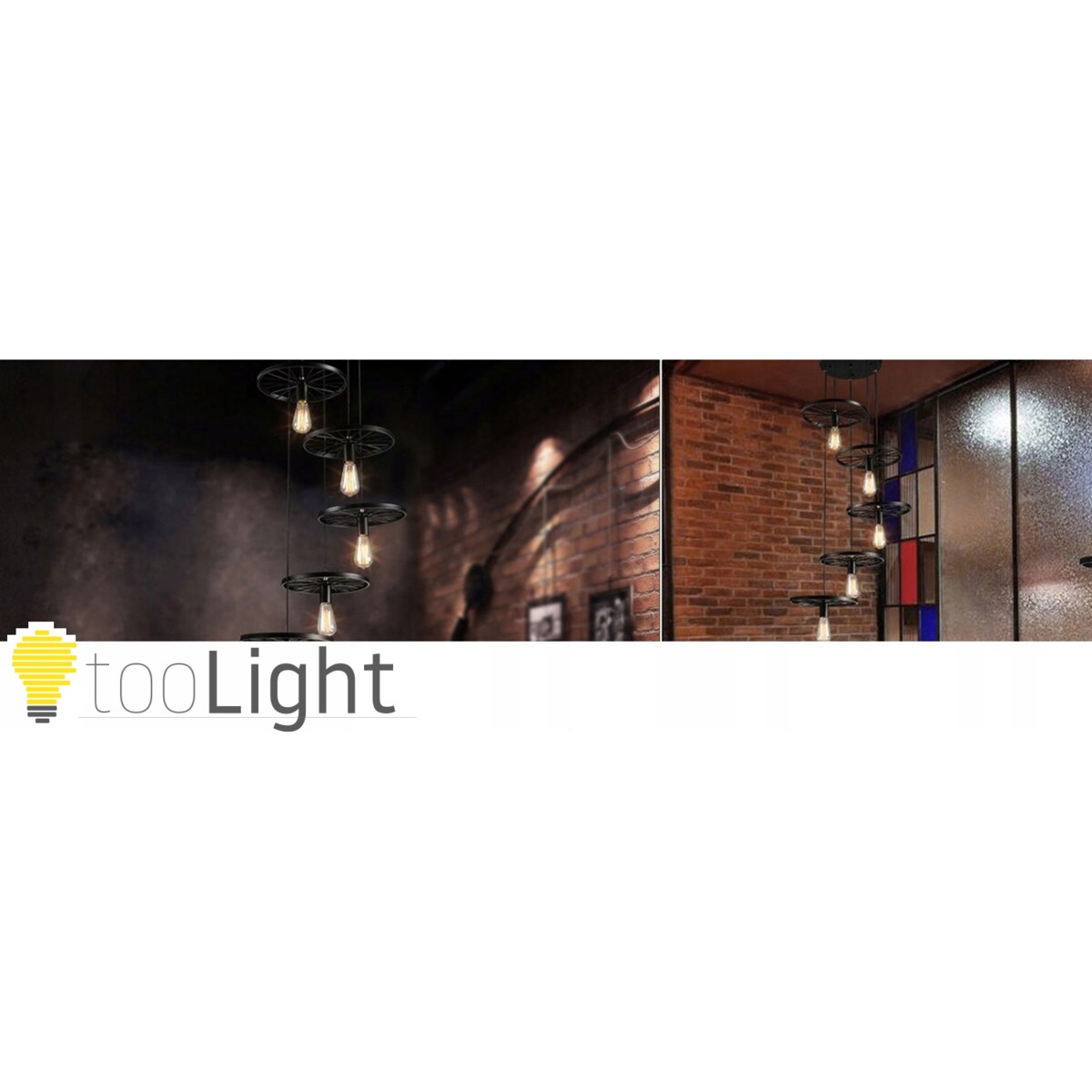 Lampa Sufitowa Czarna Żyrandol Loft Industrial
