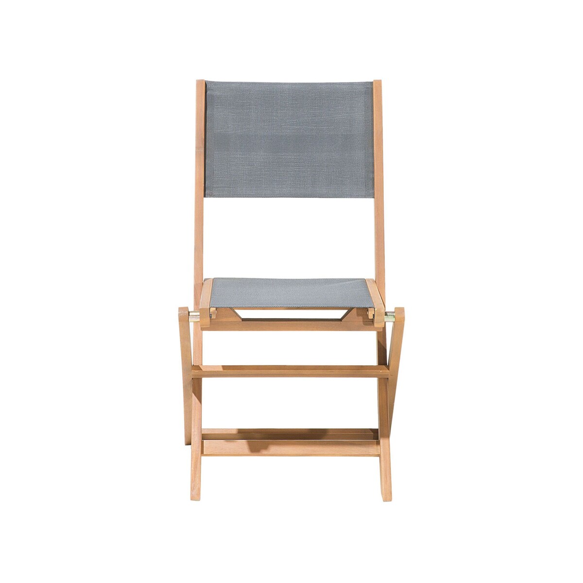 Zestaw 2 krzeseł ogrodowych akacjowy jasne drewno z szarym CESANA