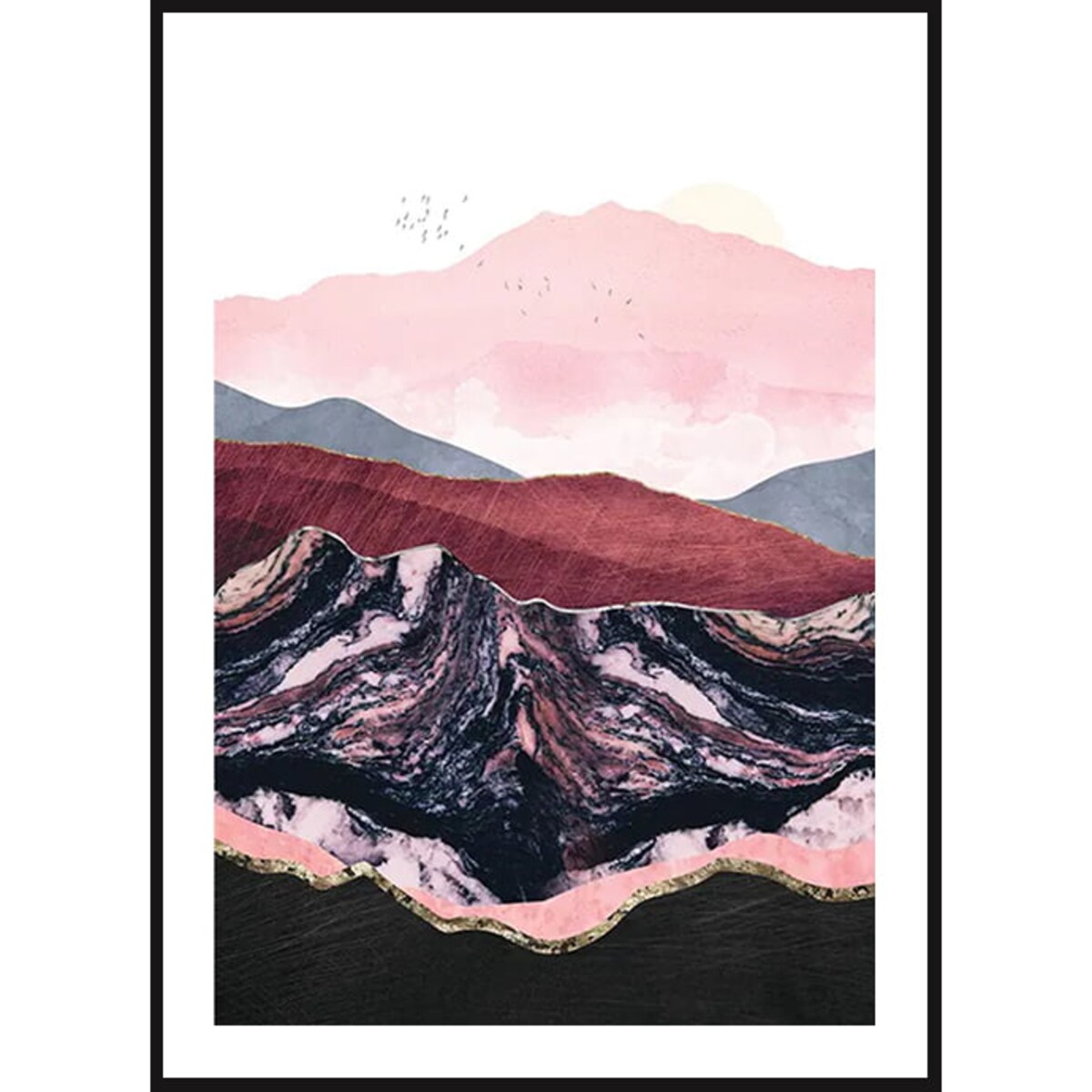 Poster Story, Plakat, Obraz - Purpurowe Góry, wymiary 21 x 30 cm