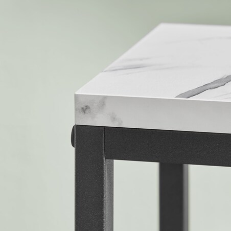 Regał Kwietnik 4 Półki 34X34X71 Cm Biały Marmur, Czarny