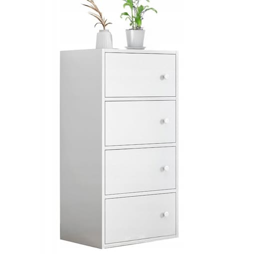 Nowoczesna pojemna komoda biurowa szafka duża biała skandynawski loft retro