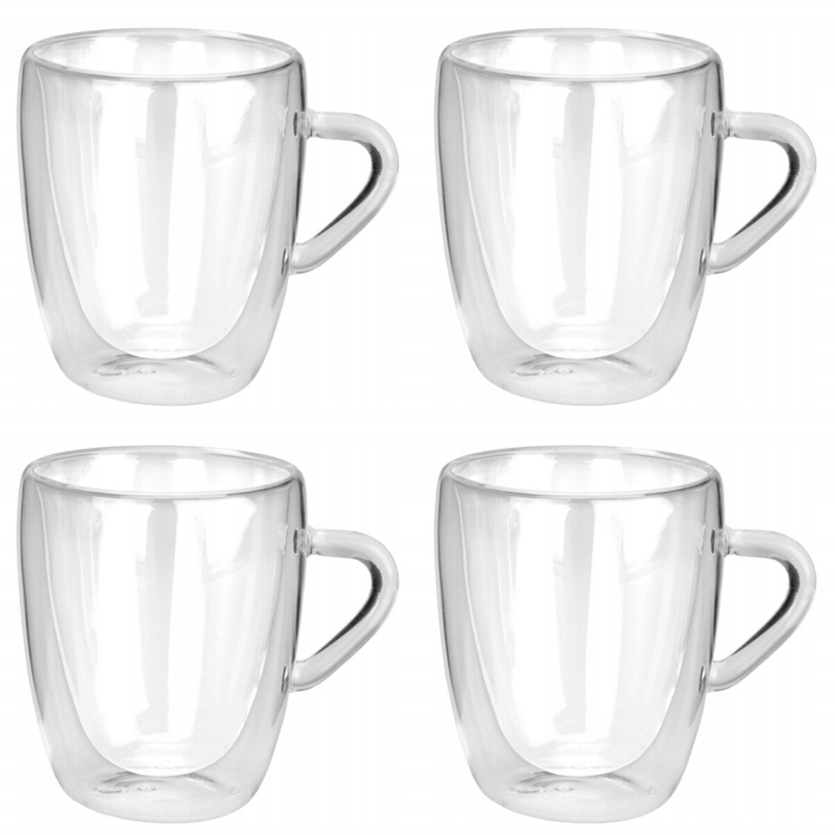 KUBEK szklanka filiżanka termiczna 4 szt 280 ml podwójna ścianka na kawę