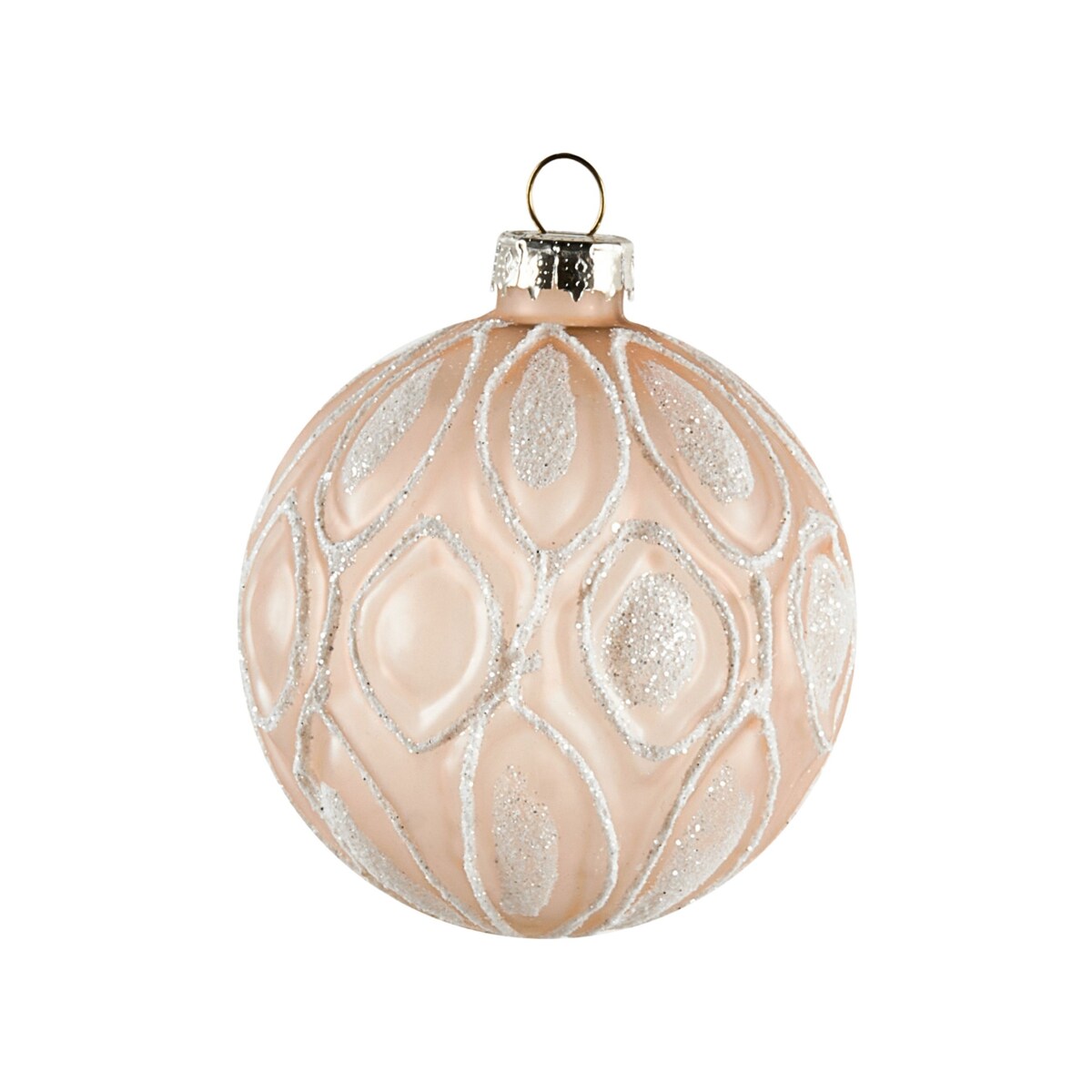 Zestaw 24 bombek WINTERLIGHT Szkło Różowe złoto
