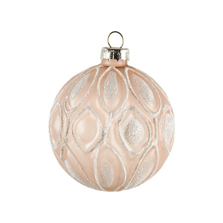 Zestaw 24 bombek WINTERLIGHT Szkło Różowe złoto