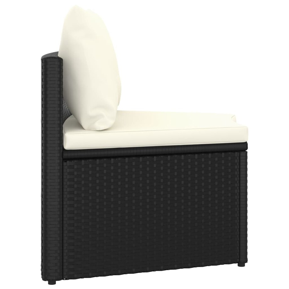 vidaXL 9-częściowa sofa ogrodowa z poduszkami, rattan PE, czarna