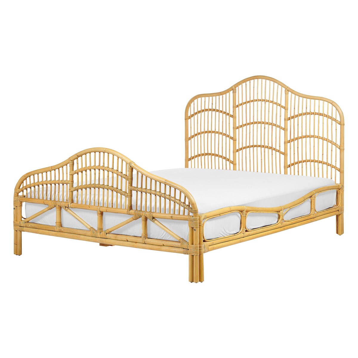 Łóżko Rattan DOMEYROT 140 x 200 cm Jasnobrązowy
