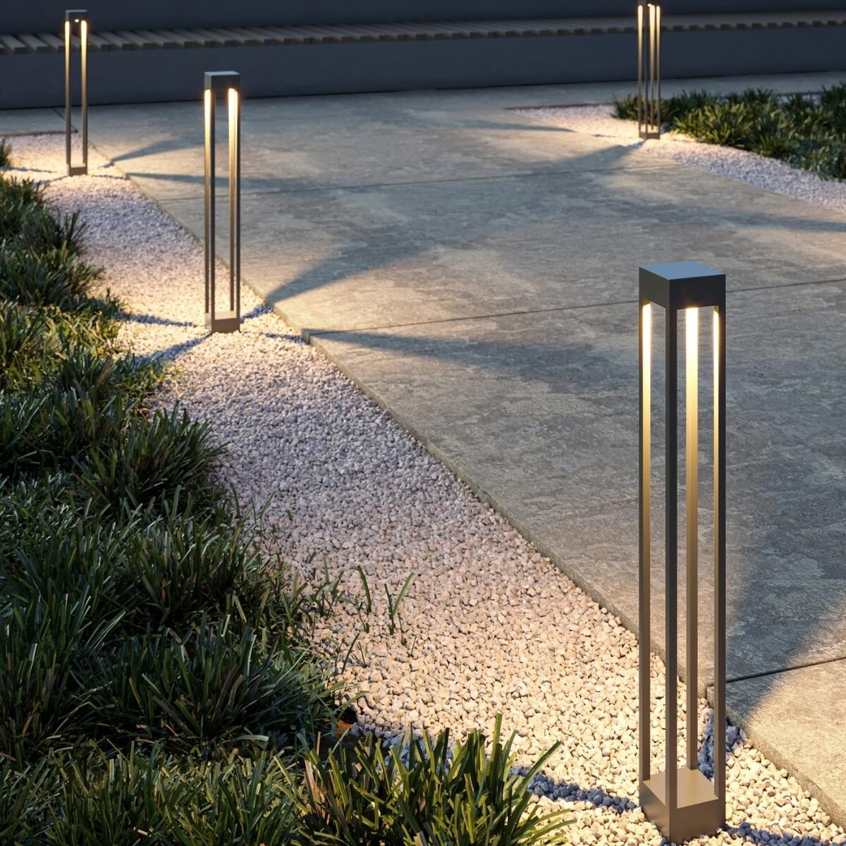 Ogrodowa lampa słupek Elbe O424FL-L10GF Maytoni LED 10W 3000K klatka IP65 grafit