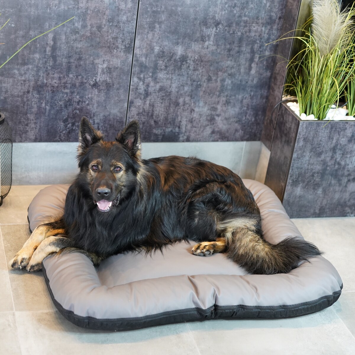 Legowisko Ponton dla psa z eko skóry ELLA, 90x70 cm, Szary