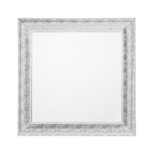 Metalowe lustro ścienne 65 x 65 cm srebrne CAVAN