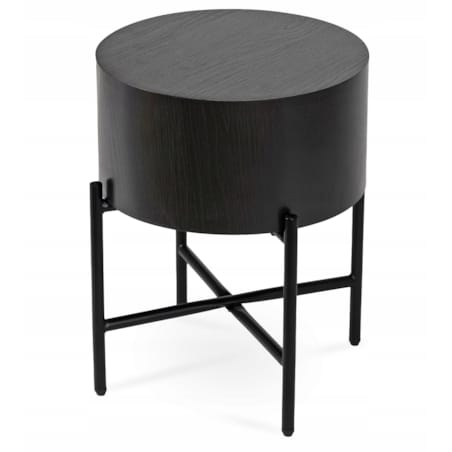 Stolik Kawowy Okrągły Mały Loft Ława Do Salonu Sypialni Czarna CEVES
