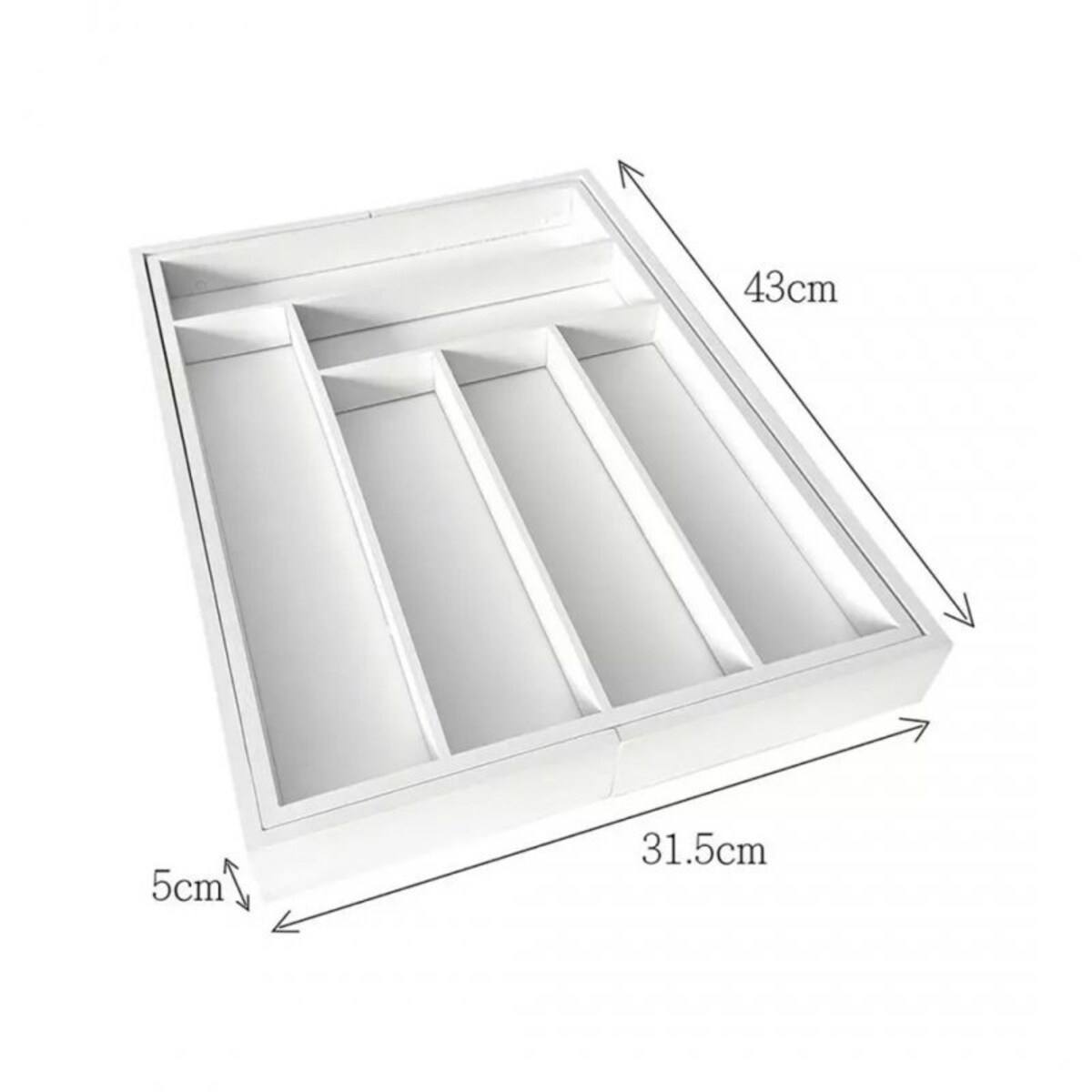 Wkład organizer do szuflady na sztućce rozsuwany biały KINGHOFF