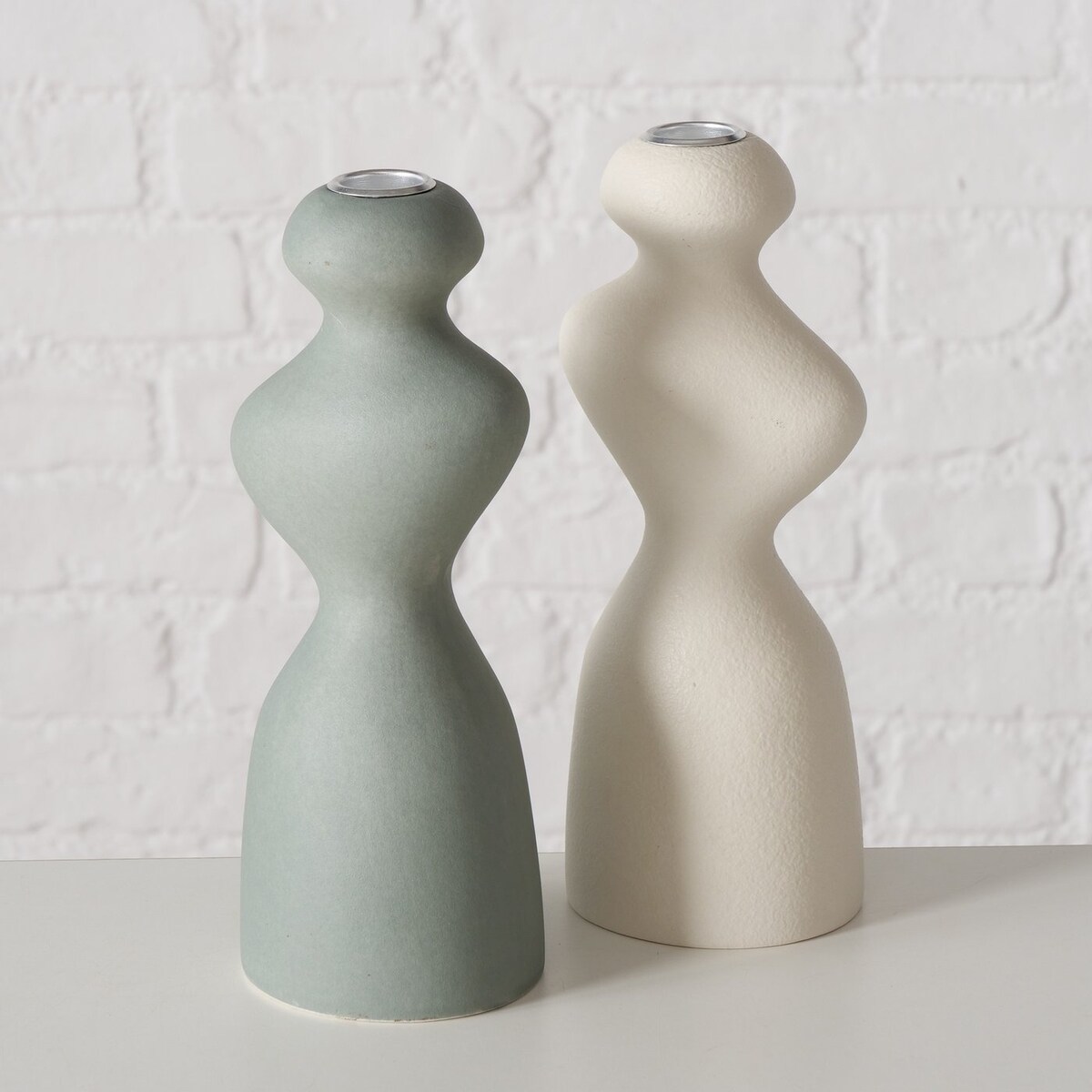 Świecznik ceramiczny o nieregularnym kształcie MORANA, 22 cm