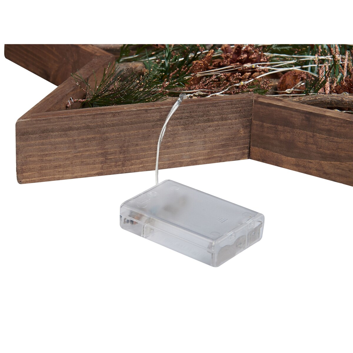 Figurka gwiazda LED ciemne drewno DOKKA