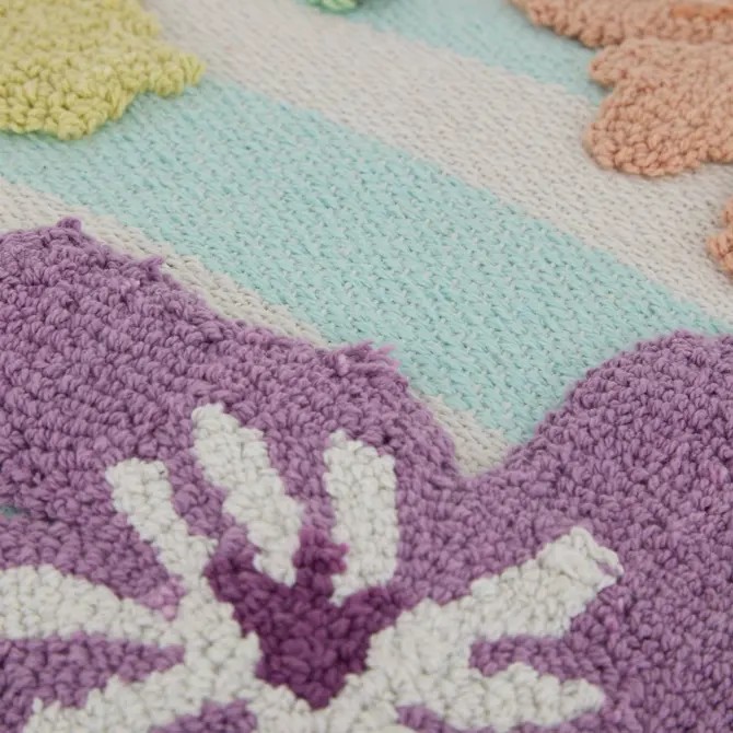 Poduszka dekoracyjna z tuftowanymi kwiatami, Wildflowers, 45x45 cm