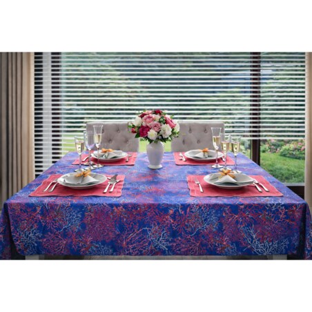 Dwustronne podkładki z motywem morskim Seaweed & Royal Blue – komplet 4 szt.