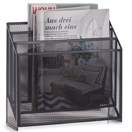 Klasyczny Kosz Gazetnik Gazety Czasopisma Organizer Stojący Czarny Zeller