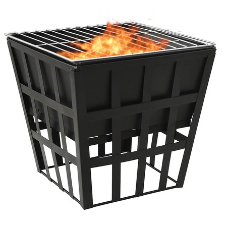 vidaXL Palenisko i grill 2-w-1, 34 x 34 x 48 cm, stal
