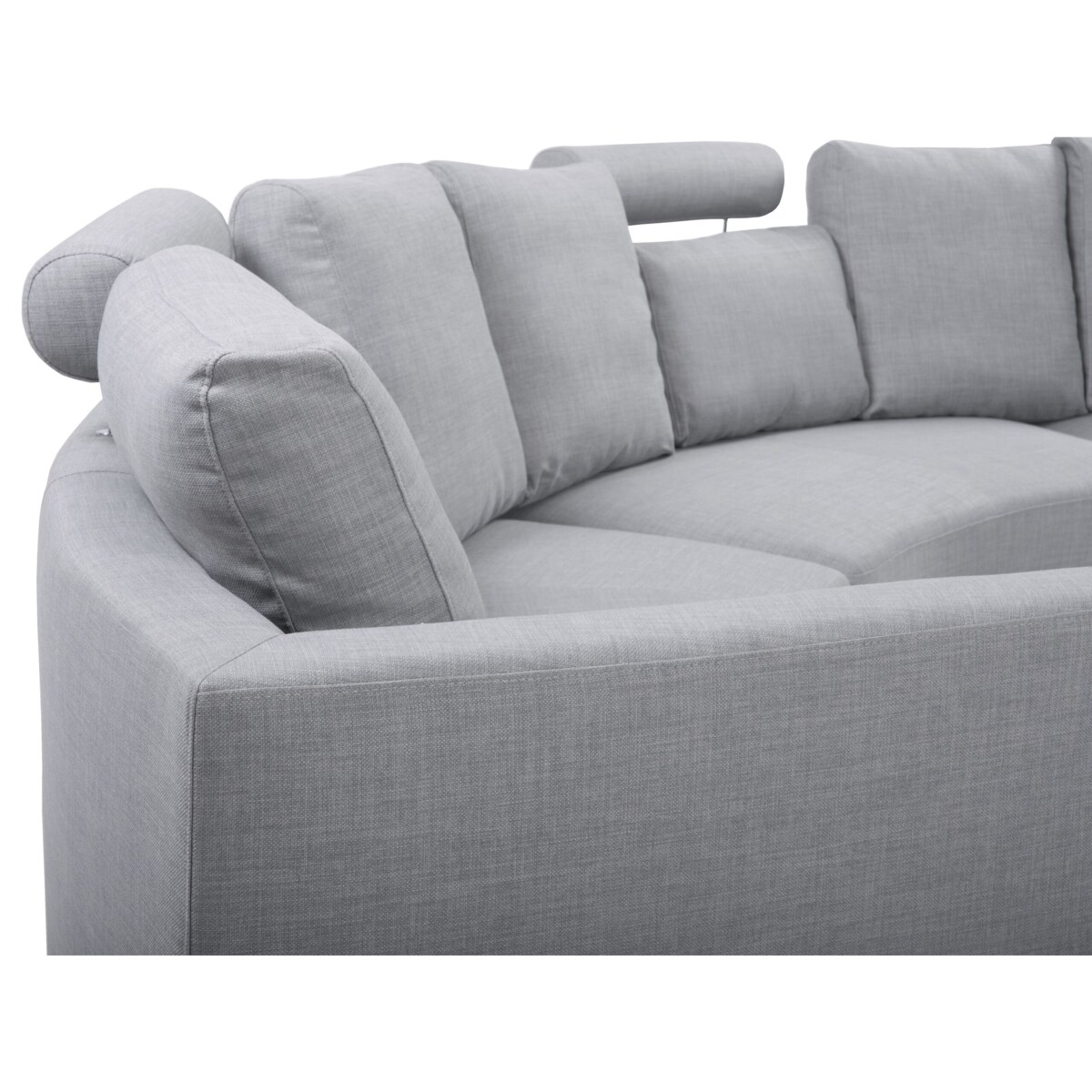 Sofa półokrągła 7-osobowa modułowa jasnoszara ROTUNDE