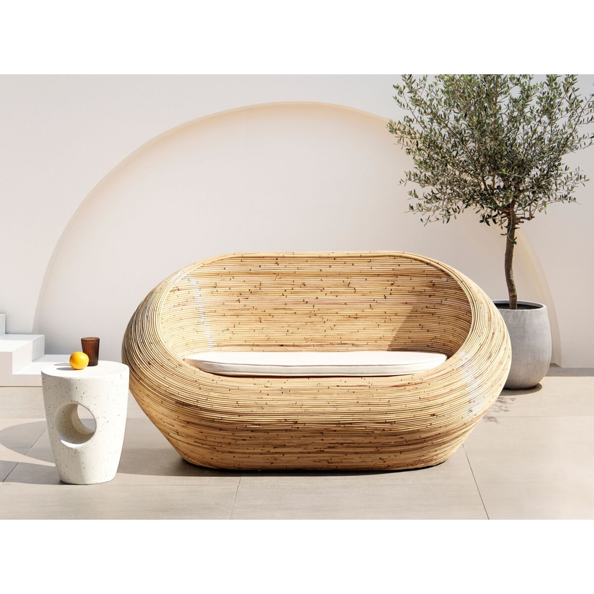 Sofa ogrodowa dla 2 osób MAIORI Rattan Naturalny
