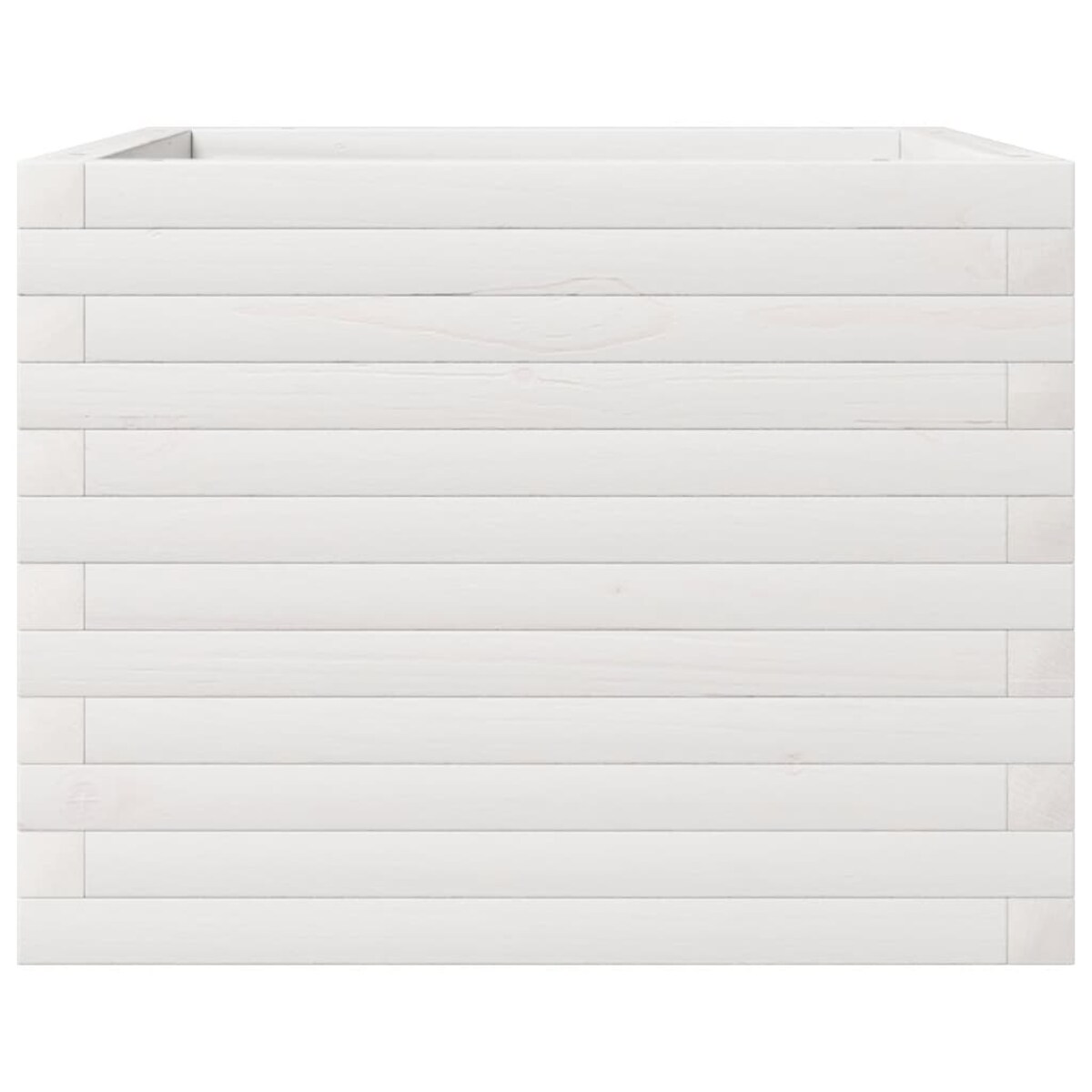 vidaXL Donica ogrodowa, biała, 60x60x45,5 cm, lite drewno sosnowe