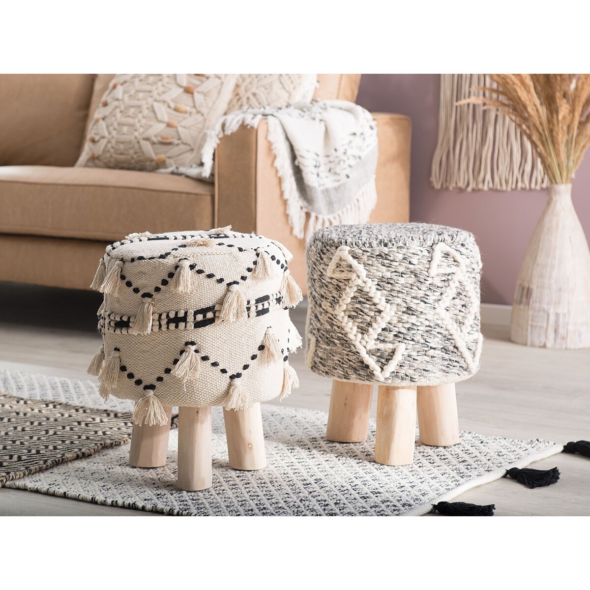 Stołek beżowy THONDI