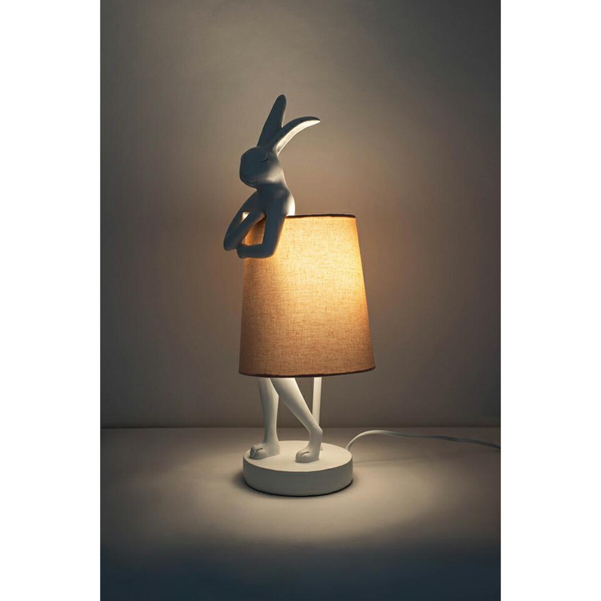 KARE lampa stołowa RABBIT 50 cm biała / różowa