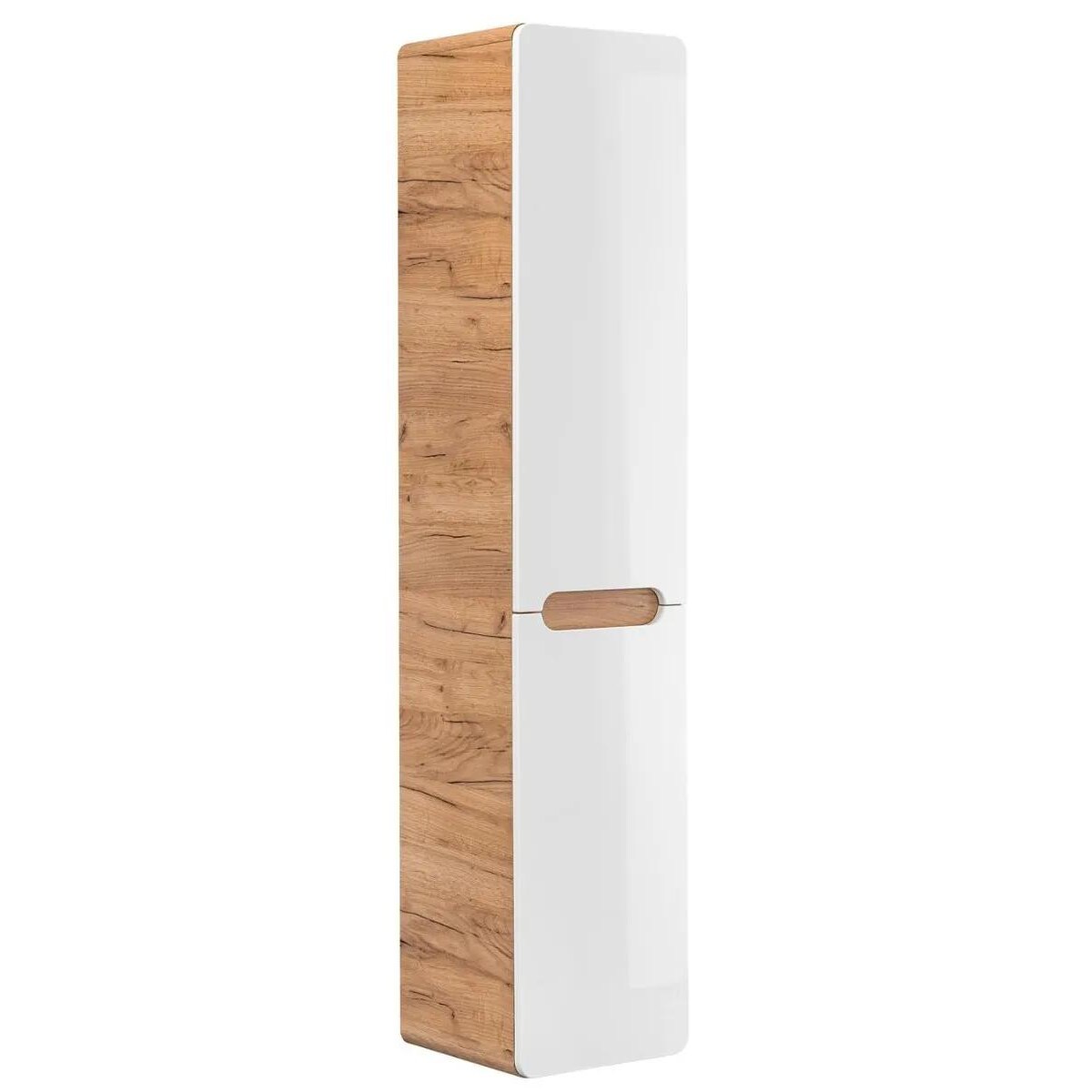 Szafka łazienkowa ARUBA 804 35 cm biała/dąb z koszem