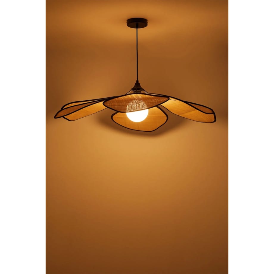 Lampa sufitowa czarno-beżowa Benavid Ø100 cm