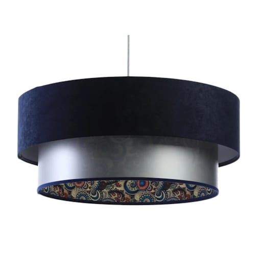 Lampa wisząca DOUBLE MIX 60 granatowa/srebrna