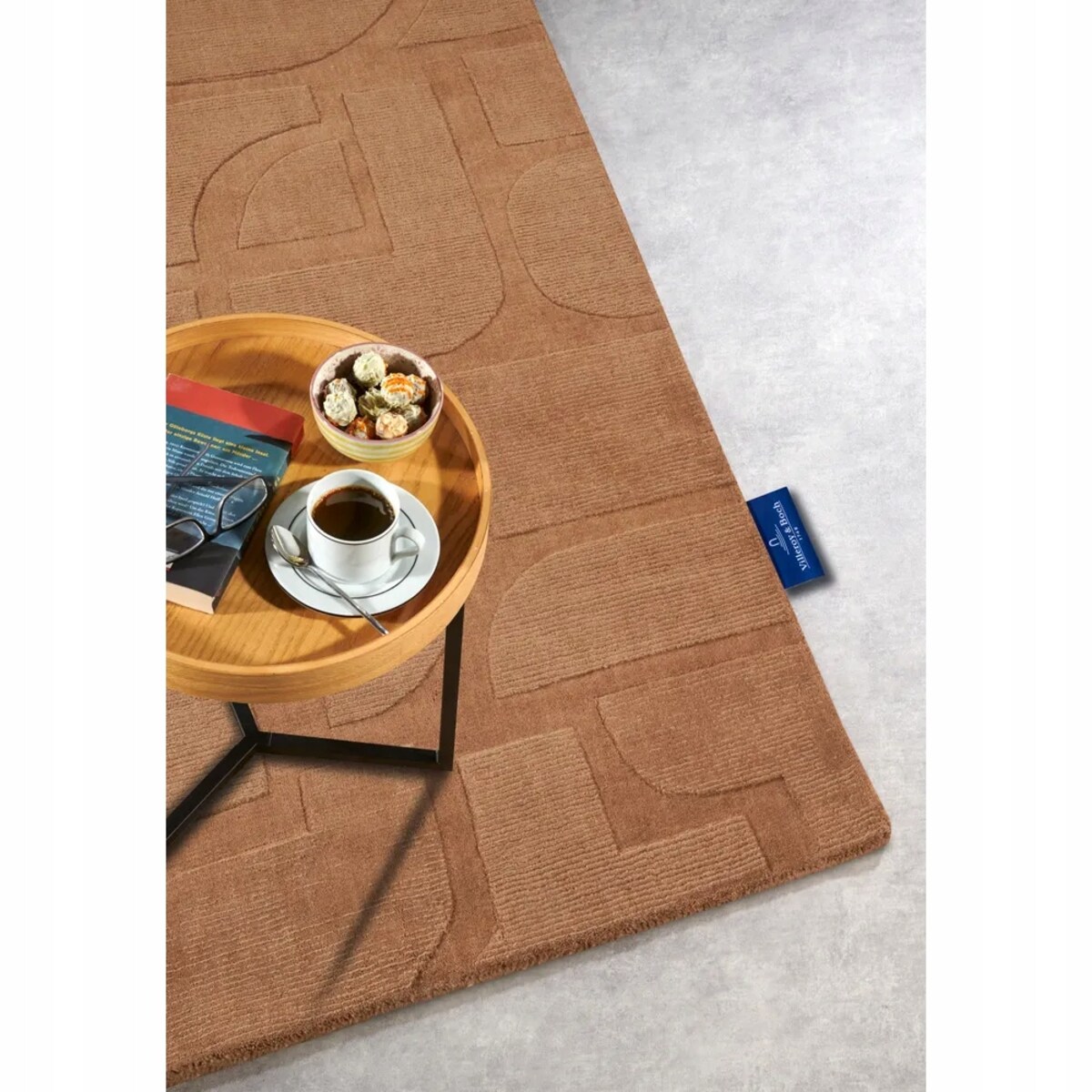 Dywan wełniany do salonu 190x280cm,brązowy tkany ręcznie z efektem 3d