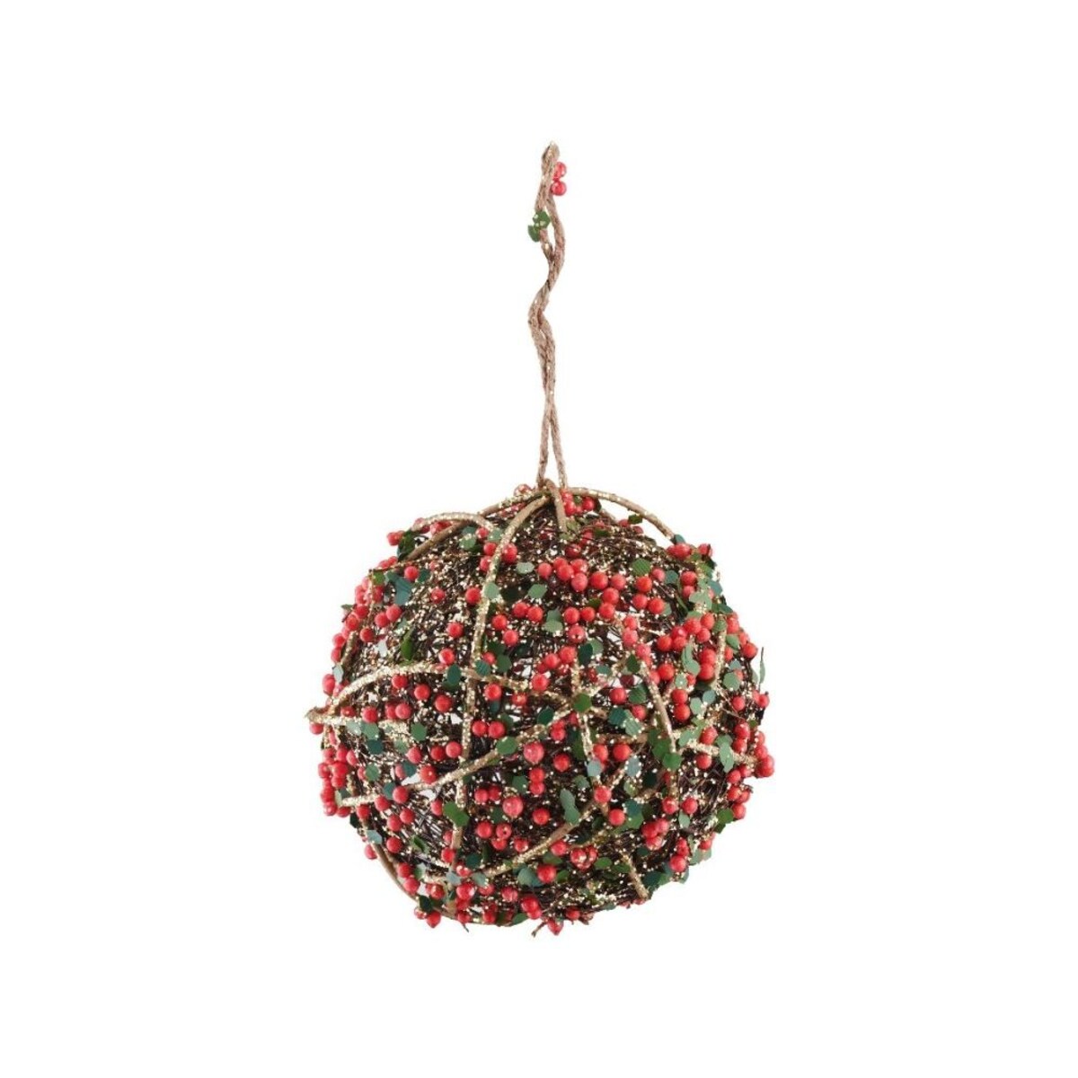VILLA ITALIA Stroik świąteczny Kula zielono czerwona 15 cm SAN NICOLA
