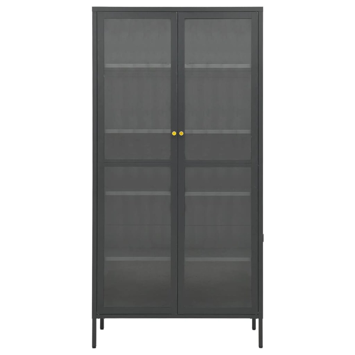 vidaXL Witryna, antracytowa, 90x40x180 cm, stal i hartowane szkło