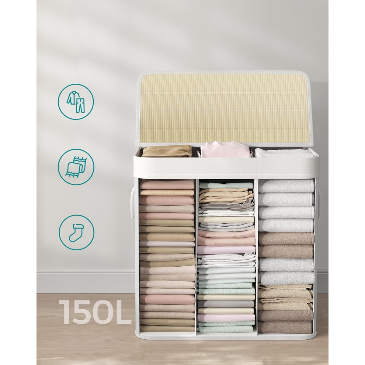 Kosz Na Pranie 60X40X61,5 Cm Biały