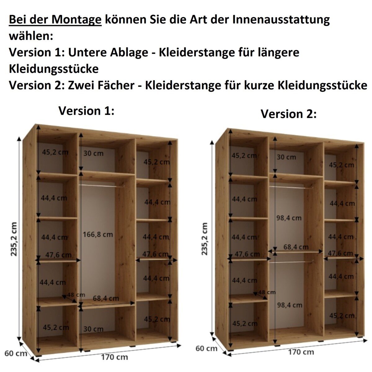 Szafa przesuwna Garderoba DAVOS 3 170 biały/biały/czarny