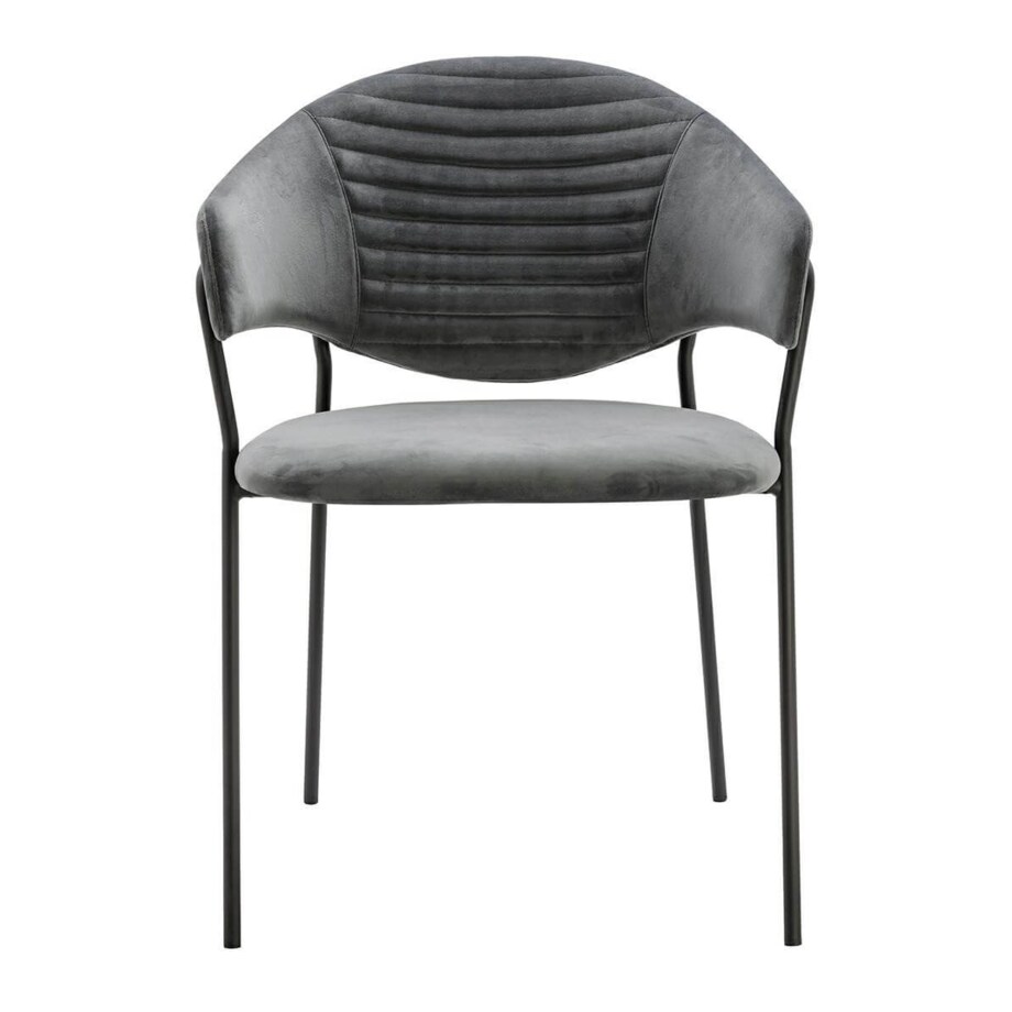 Jadalniane krzesło nowoczesne NAOMI welur ciemnoszare czarne