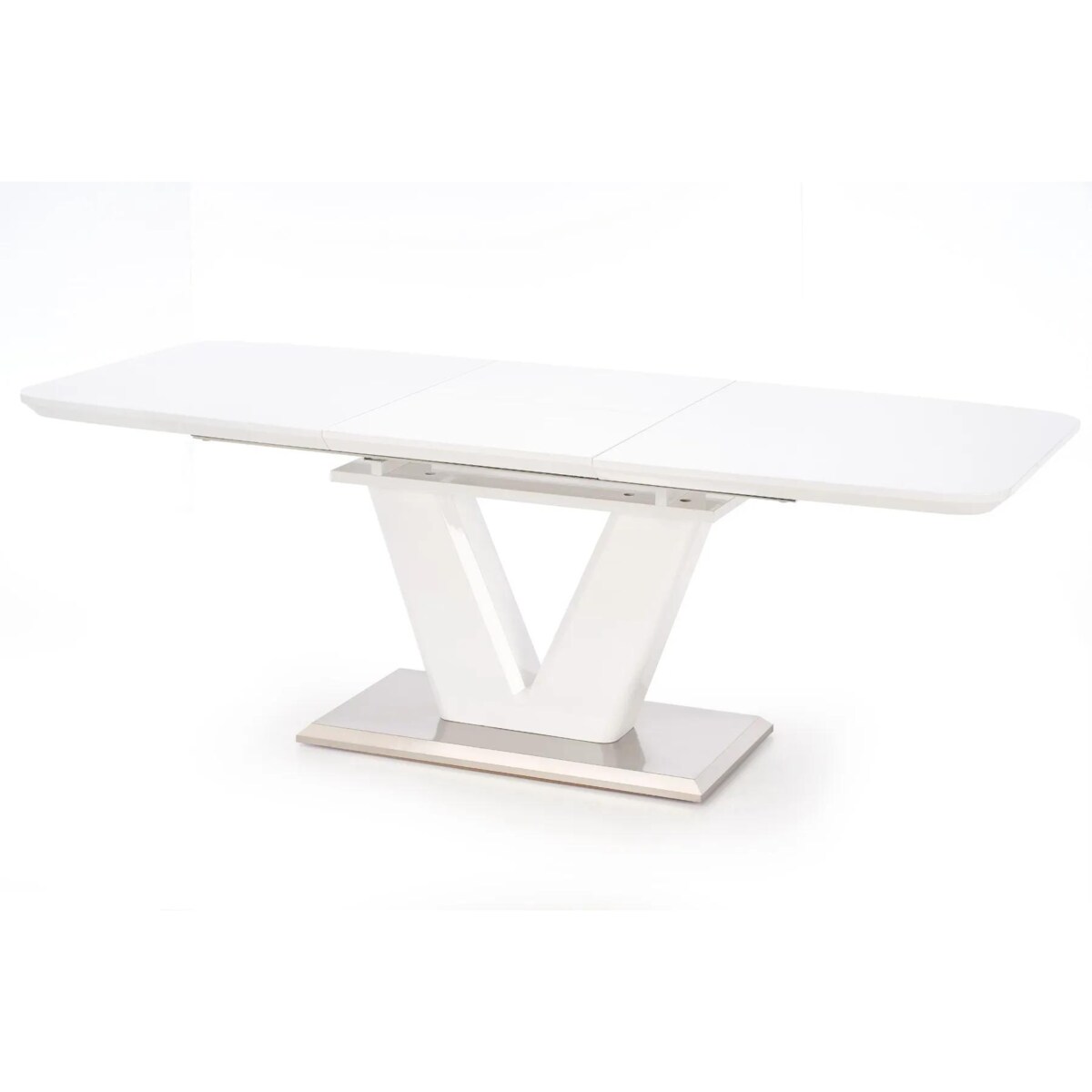 Stół MISTRAL 160(220)x90 biały/srebrny rozkładany