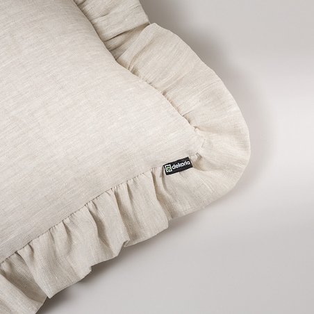 Poszewka Paula z falbaną 45x45 naturalny len